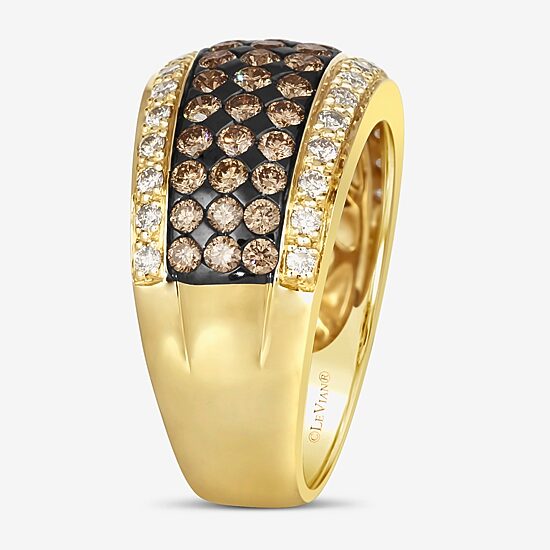 Le Vian® Ring featuring 1 1/5 CT. Chocolate Diamonds® 1 3/8 CT. Nude Diamonds™ set in 14K Honey Gold™