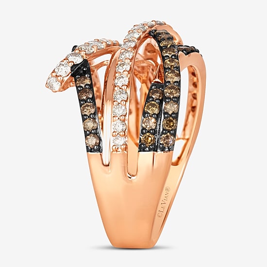 Le Vian® Ring featuring 1/2 CT. Nude Diamonds™ 5/8 CT. Chocolate Diamonds® set in 14K Strawberry Gold®