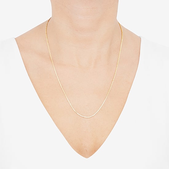 Womens 14K Gold 22 Inch Link Necklace