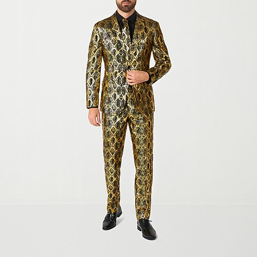 Opposuits Shiny Snake Mens 3-pc. Suit Set In Yellow