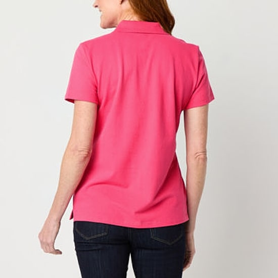 St. John's Bay Womens Short Sleeve Polo Shirt
