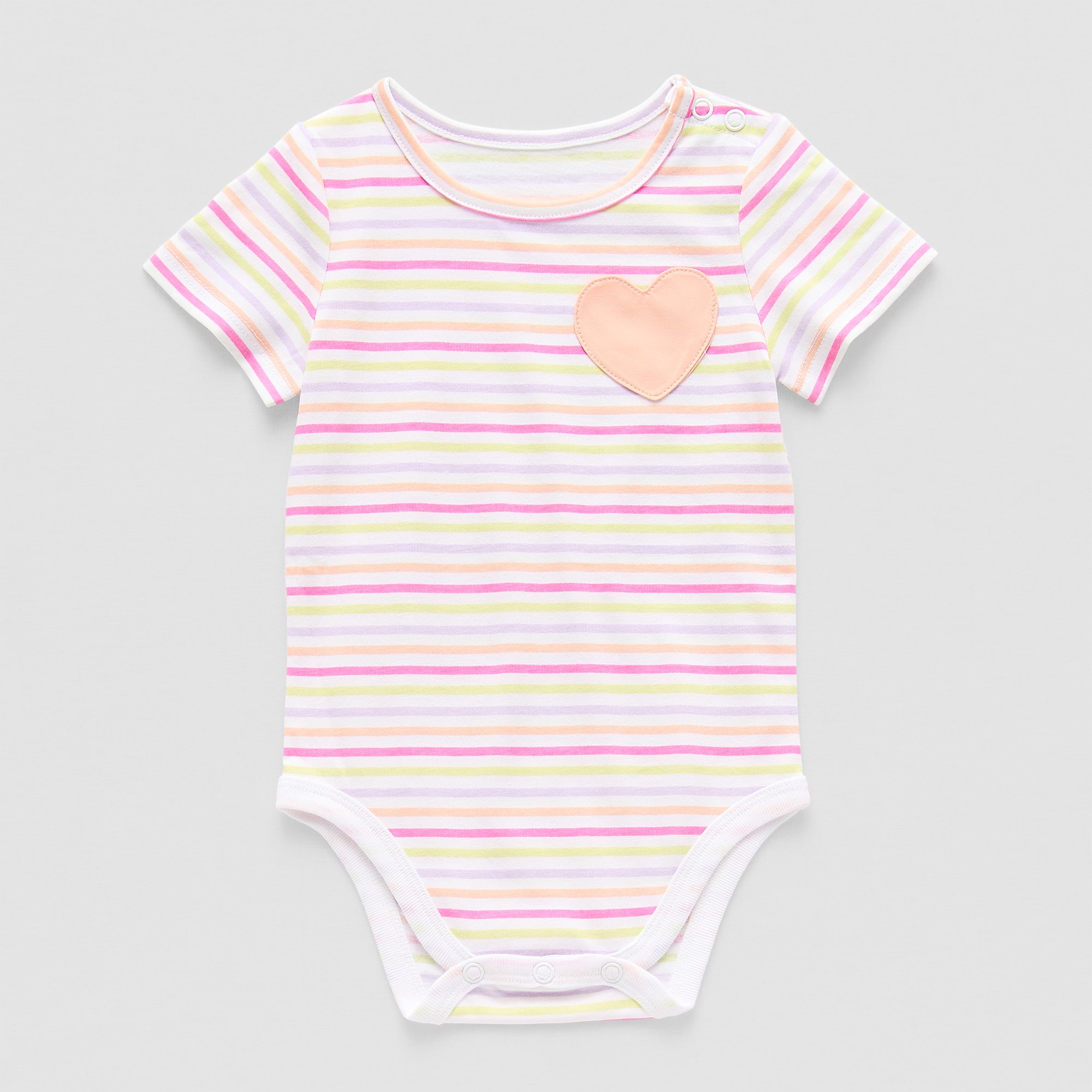 Okie Dokie Baby Girls Round Neck Short Sleeve Bodysuit