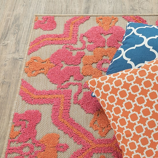 Covington Home Celestia Mixed Pile Floral Indoor Outdoor Rectangular Area Rug