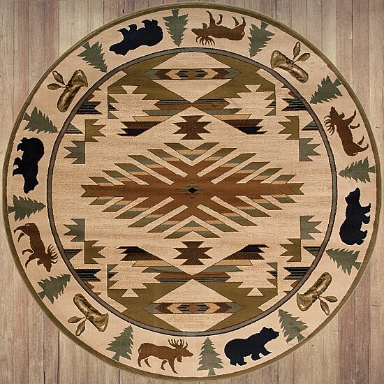 Covington Home Harlow Cabin Hearth 8'X8' Indoor Round Area Rug