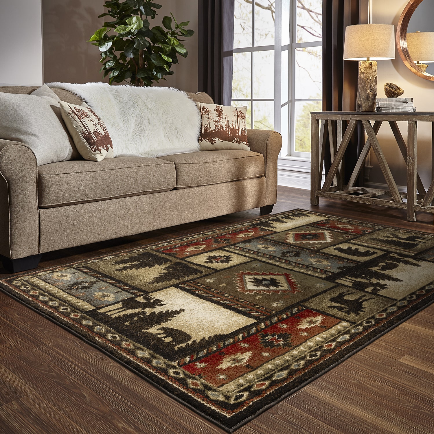 Covington Home Willow Southwest Lodge 46"X65" Indoor Rectangular Accent Rug
