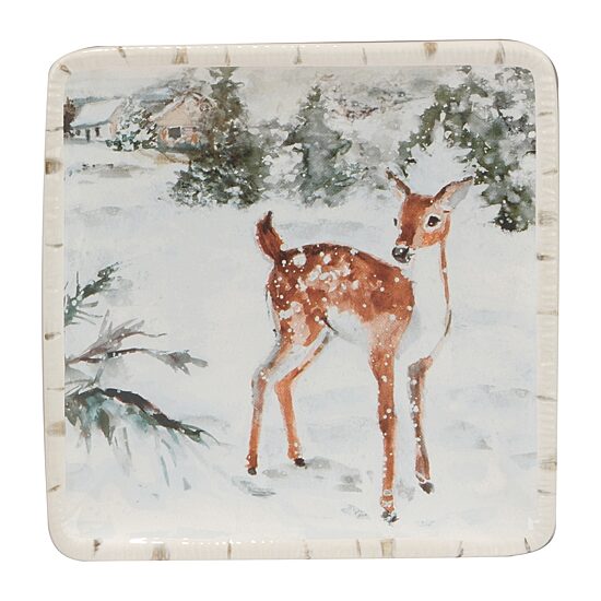 Certified International Winter's Frost 4-pc. Earthenware Appetizer Plate