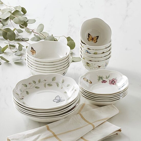 Lenox Butterfly Meadow 24-pc. Porcelain Bowl Set
