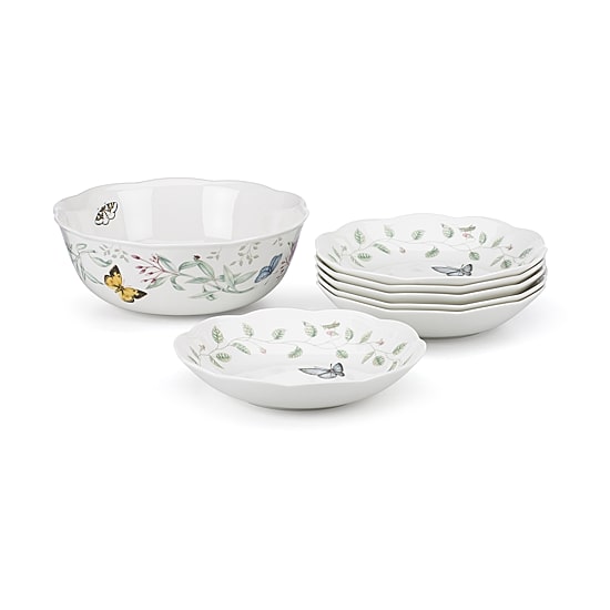 Lenox Butterfly Meadow Porcelain Salad Bowl Set