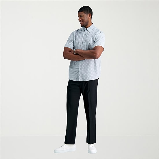 Haggar Premium Comfort Expandable Waist Mens Classic Fit Big and Tall Dress Flat Front Pant