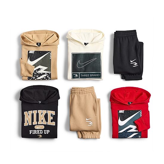 Nike 3BRAND by Russell Wilson Big Kid Boys Long Sleeve Fleece Active Hoodie