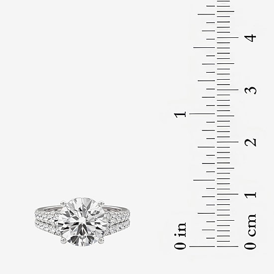 Grown Gorgeous (F, Vs2) Womens 3 5/8 Ct. T.W. Lab Grown White Diamond 14K Gold or Platinum Round Side Stone Bridal Set
