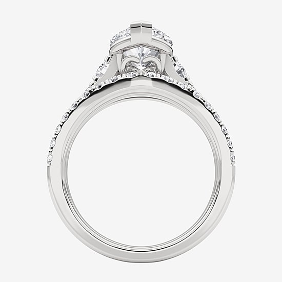 Grown Gorgeous (F,Vs2) Womens 3 5/8 Ct. T.W. Lab Grown White Diamond 14K Gold or Platinum Marquise Side Stone Bridal Set