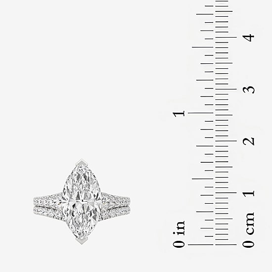 Grown Gorgeous (F,Vs2) Womens 3 5/8 Ct. T.W. Lab Grown White Diamond 14K Gold or Platinum Marquise Side Stone Bridal Set