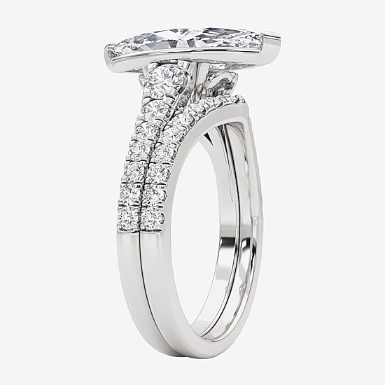 Grown Gorgeous (F,Vs2) Womens 3 5/8 Ct. T.W. Lab Grown White Diamond 14K Gold or Platinum Marquise Side Stone Bridal Set