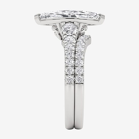 Grown Gorgeous (F,Vs2) Womens 3 5/8 Ct. T.W. Lab Grown White Diamond 14K Gold or Platinum Marquise Side Stone Bridal Set