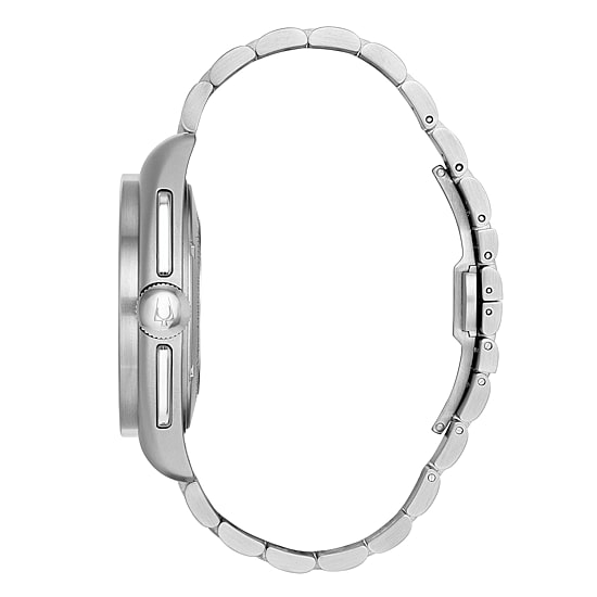 Bulova Lunar Pilot Mens Chronograph Silver Tone Stainless Steel Bracelet Watch 96b258