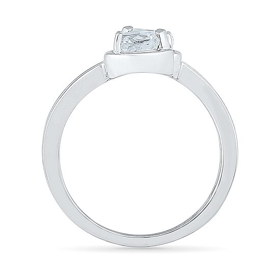 Womens Genuine White Sapphire Sterling Silver Cocktail Ring