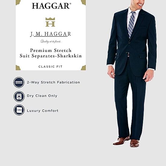 Haggar JMH Premium Stretch Mens Classic Fit Flat Front Suit Pant
