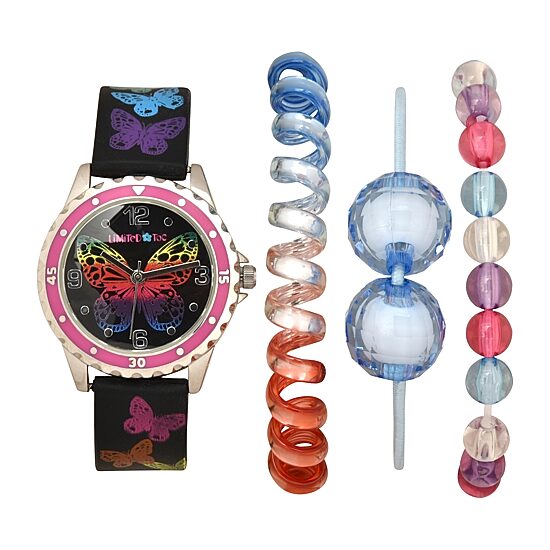 Limited Too Girls Black 4-pc. Watch Boxed Set Lmt20013jc