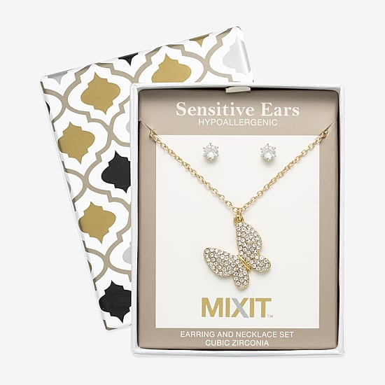 Mixit Womens Butterfly Hypoallergenic 2-pc. Jewelry Set