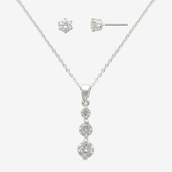Mixit Womens Cubic Zirconia Hypoallergenic 2-pc. Jewelry Set
