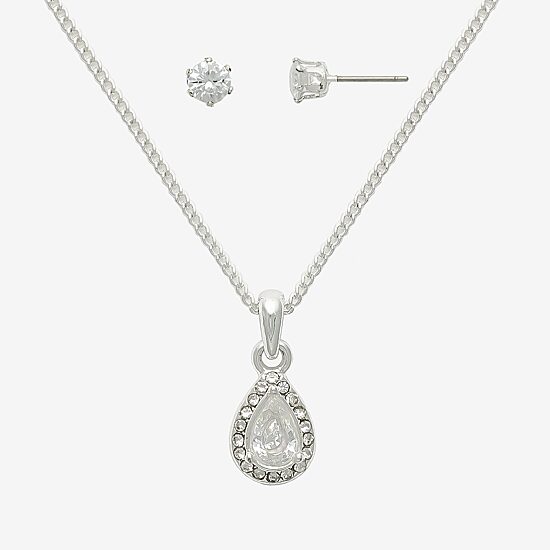 Mixit Womens Cubic Zirconia Hypoallergenic 2-pc. Jewelry Set