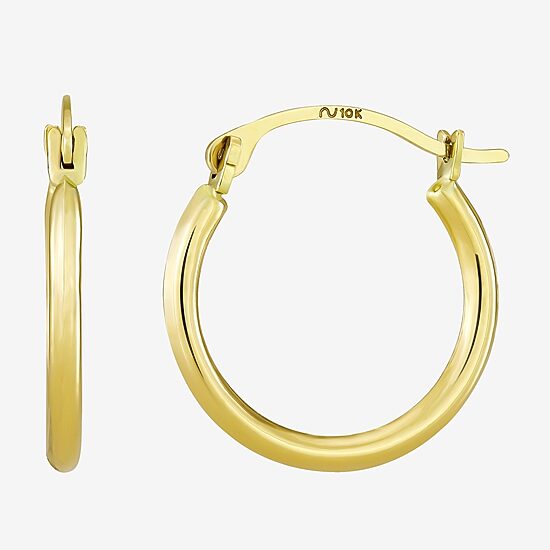 Womens 10K Gold 22mm Round Hoop Earrings
