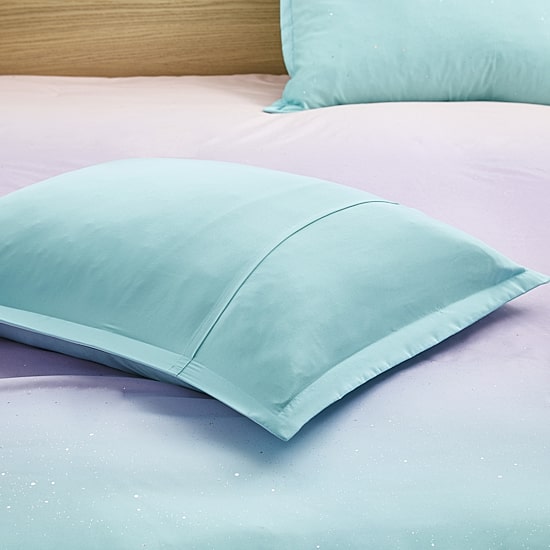 Intelligent Design Sparkle Metallic Glitter Printed Reversible Comforter Set with decorative pillow