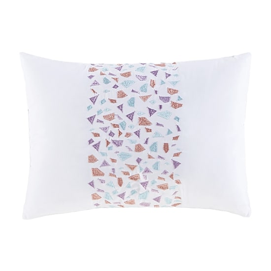 Intelligent Design Sparkle Metallic Glitter Printed Reversible Comforter Set with decorative pillow