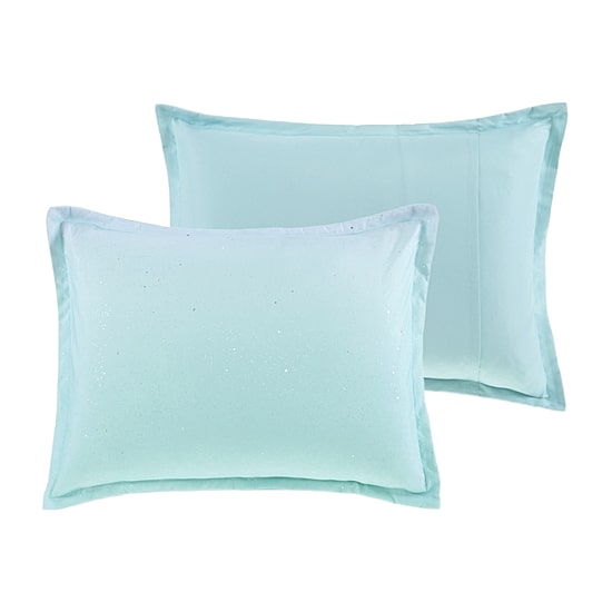 Intelligent Design Sparkle Metallic Glitter Printed Reversible Comforter Set with decorative pillow