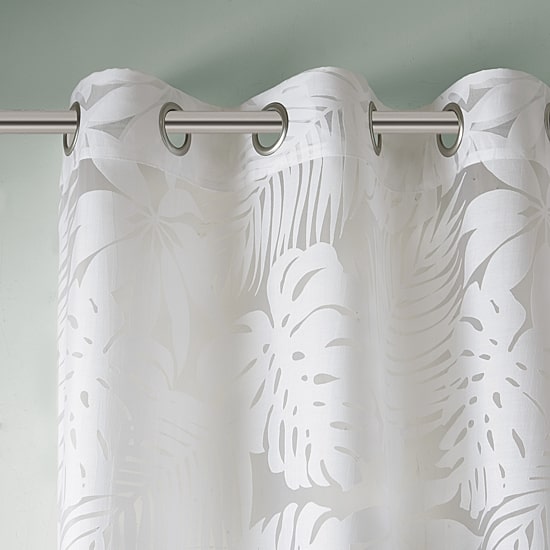 Madison Park Kauna Palm Leaf Grommet Top Sheer Single Curtain Panel