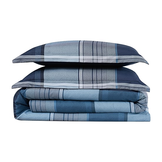 Truly Soft Trey Plaid Duvet Cover Set