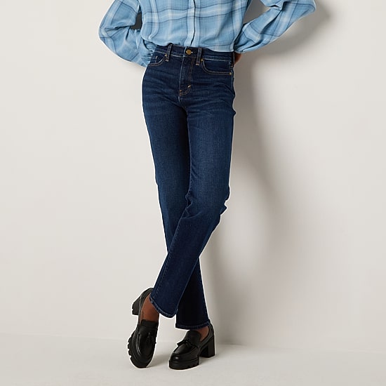A.N.A Womens High Rise Curvy Straight Fit Jean