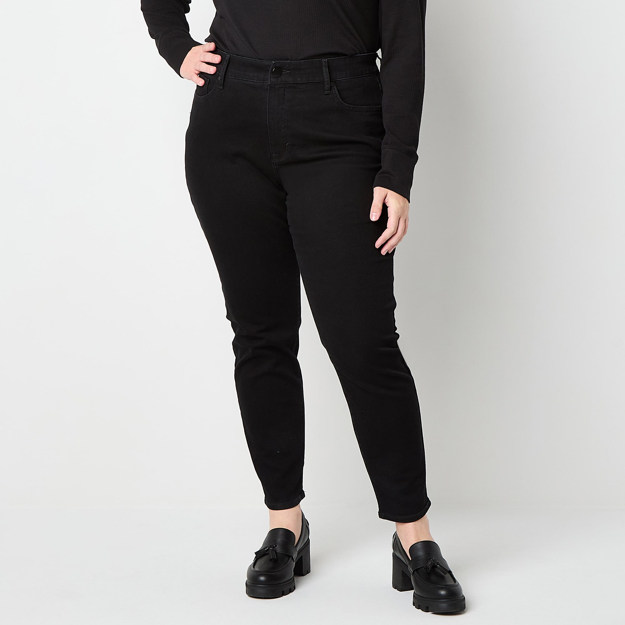 a.n.a Womens Plus High Rise Skinny Fit Jean