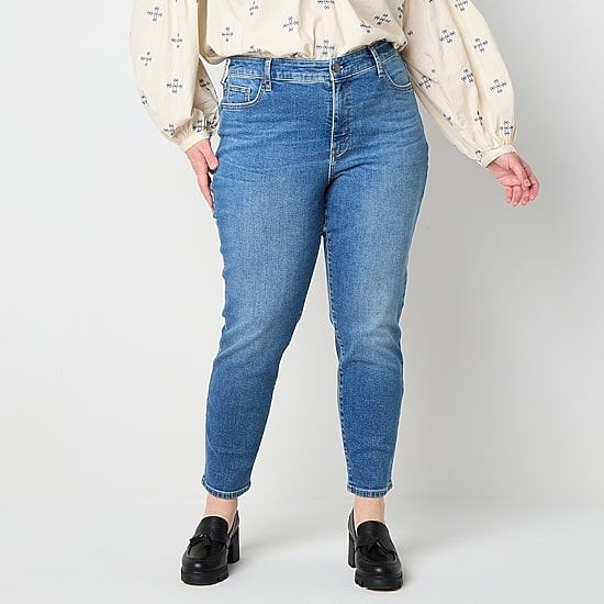 a.n.a Womens Plus High Rise Skinny Fit Jean