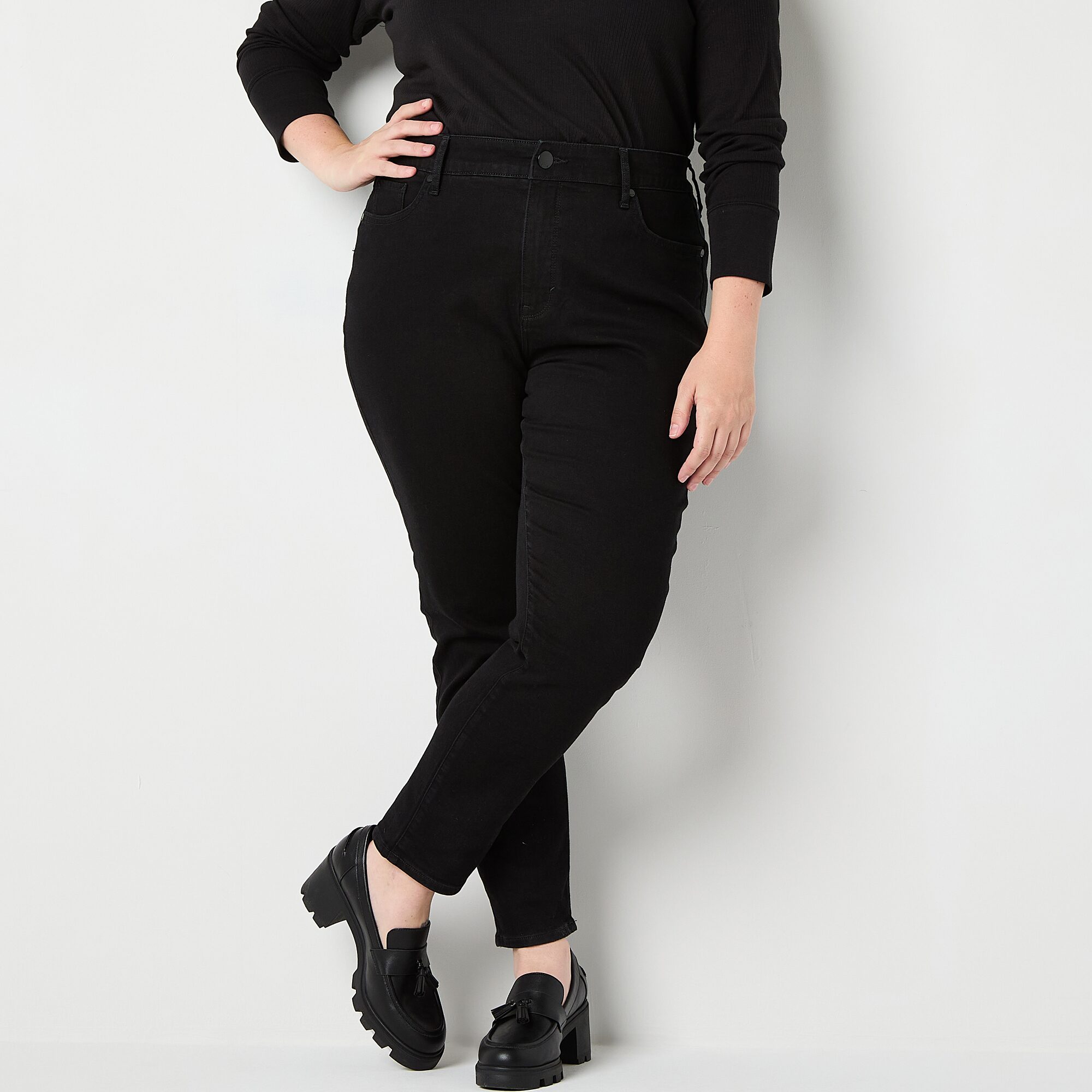 a.n.a Womens Plus High Rise Skinny Fit Jean