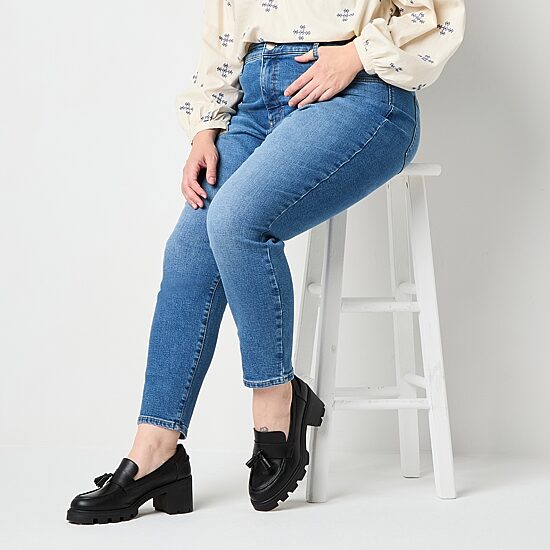 a.n.a Womens Plus High Rise Skinny Fit Jean