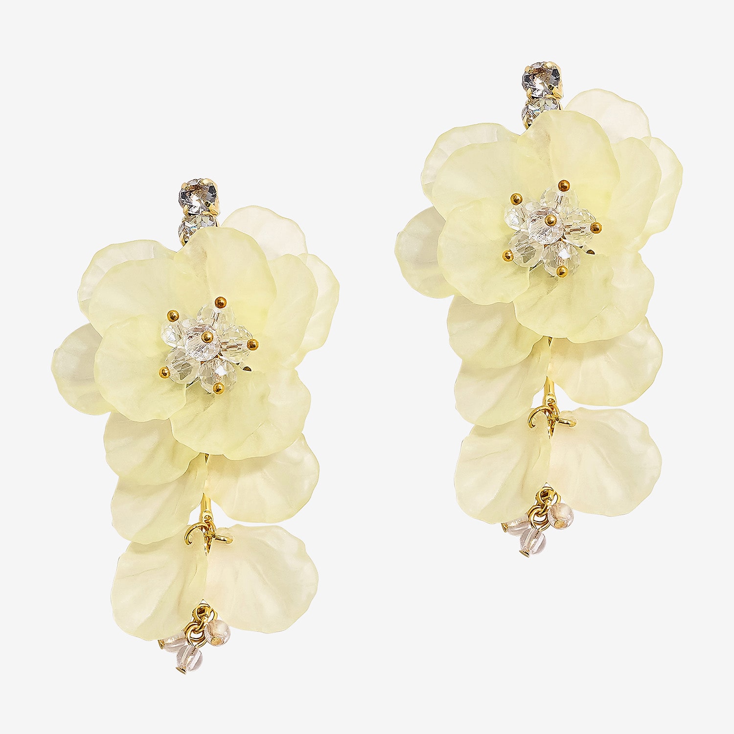 Bijoux Bar Gold Tone Womens Flower Drop Earrings