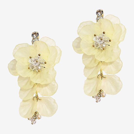 Bijoux Bar Gold Tone Womens Flower Drop Earrings