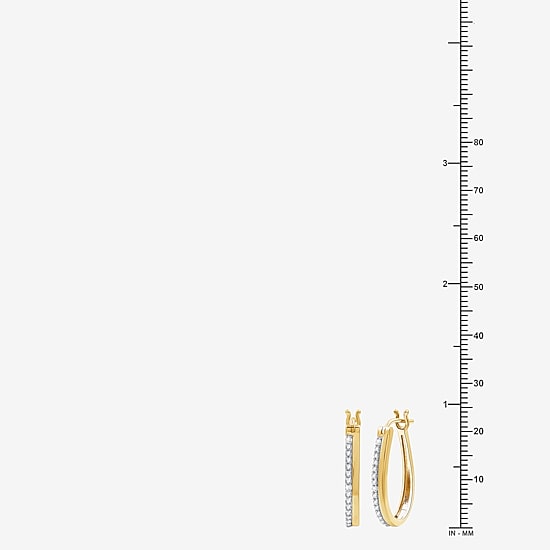Yes, Please! Womens 1/4 CT. T.W. Lab Grown White Diamond Sterling Silver 25.4mm Hoop Earrings