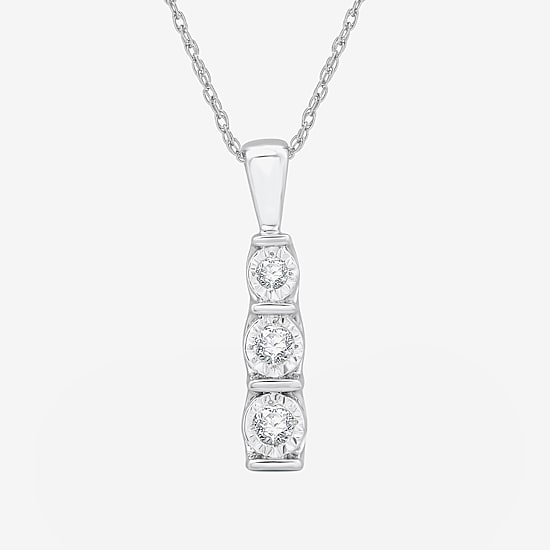 Yes, Please! Womens 1/6 CT. T.W. Lab Grown White Diamond Sterling Silver 18 Inch Pendant Necklace
