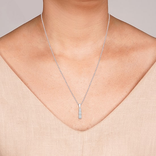 Yes, Please! Womens 1/6 CT. T.W. Lab Grown White Diamond Sterling Silver 18 Inch Pendant Necklace