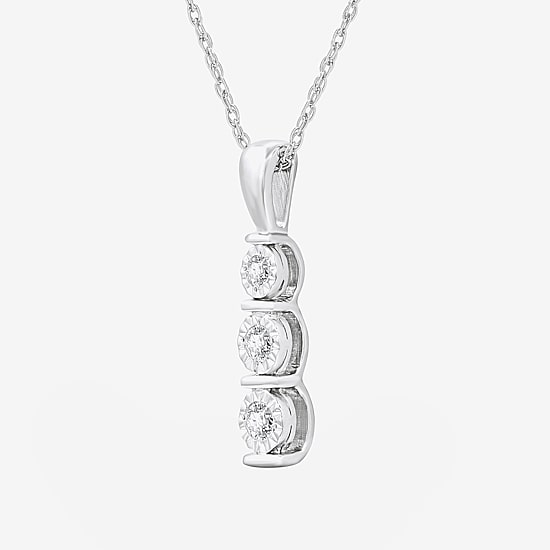 Yes, Please! Womens 1/6 CT. T.W. Lab Grown White Diamond Sterling Silver 18 Inch Pendant Necklace