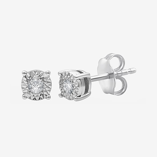Yes, Please! (G, Si1-Si2) Womens 1/6 CT. T.W. Lab Grown White Diamond Sterling Silver 2 Pair Jewelry Set
