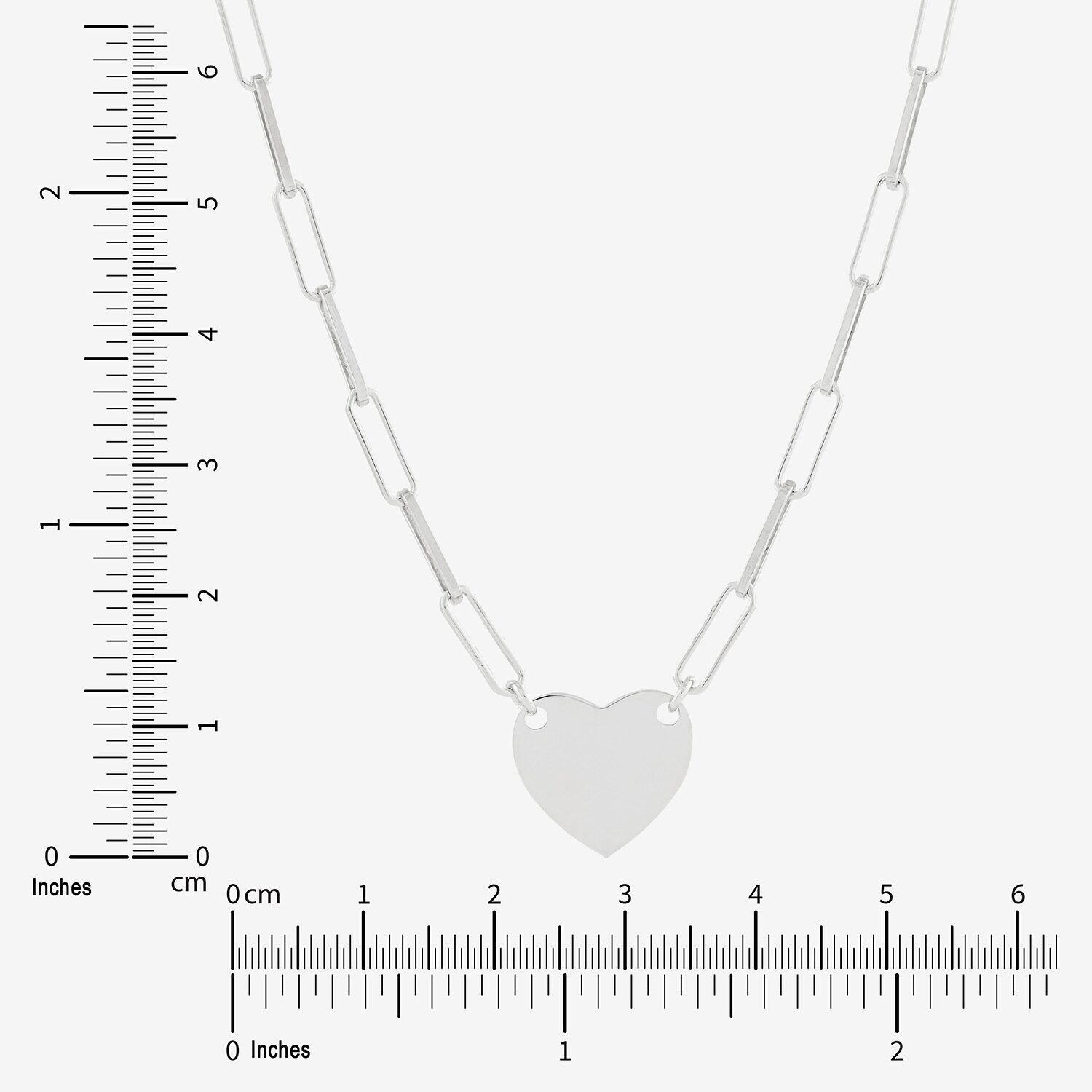 Made in Italy Womens Sterling Silver Heart 16 Inch Pendant Necklace