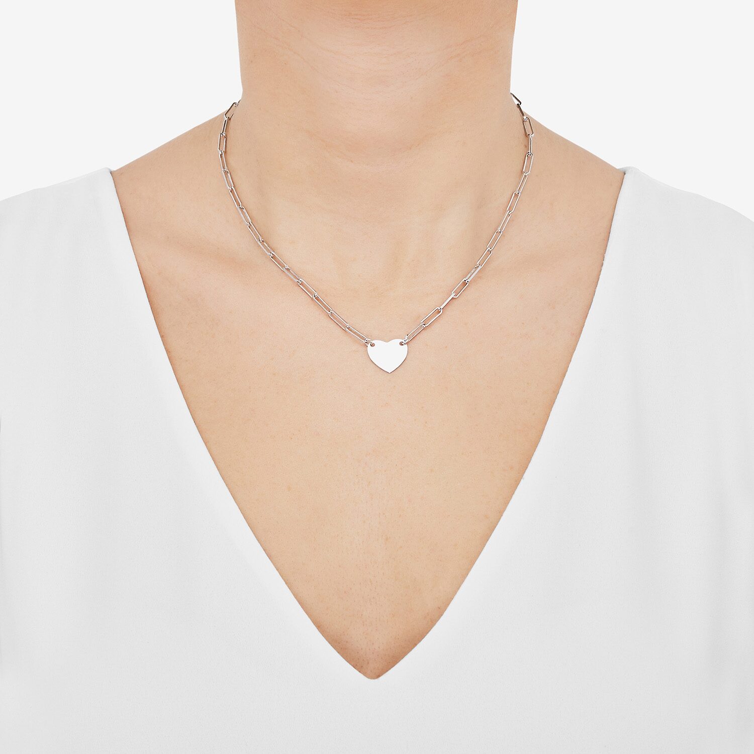 Made in Italy Womens Sterling Silver Heart 16 Inch Pendant Necklace