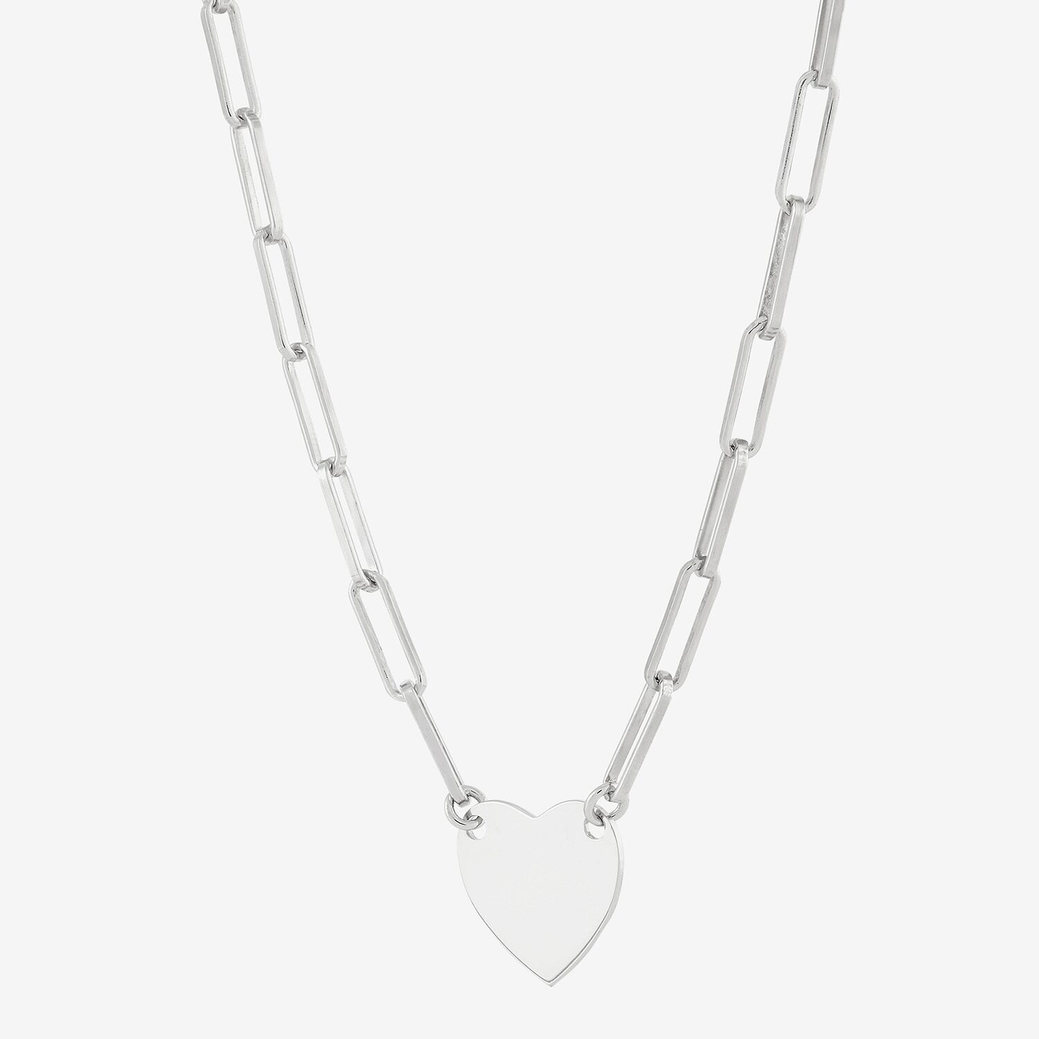 Made in Italy Womens Sterling Silver Heart 16 Inch Pendant Necklace