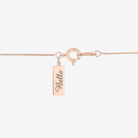 Belle (I, I2) Womens 1/6 CT. T.W. Lab Grown White Diamond 14K Rose Gold Over Silver Round Belle Pendant