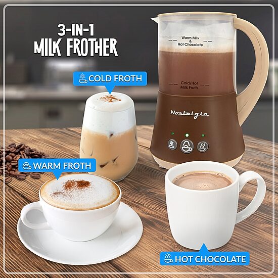 Nostalgia FHCM4BR Frother & Hot Chocolate Maker