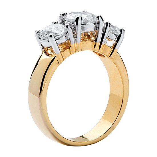 Womens 2 1/4 CT. T.W. Cubic Zirconia 14K Gold Over Brass Engagement Ring